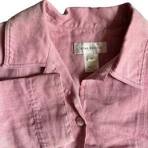 Susan Bristol Linen Blend Shirt M Pink Mauve NWT Button Up